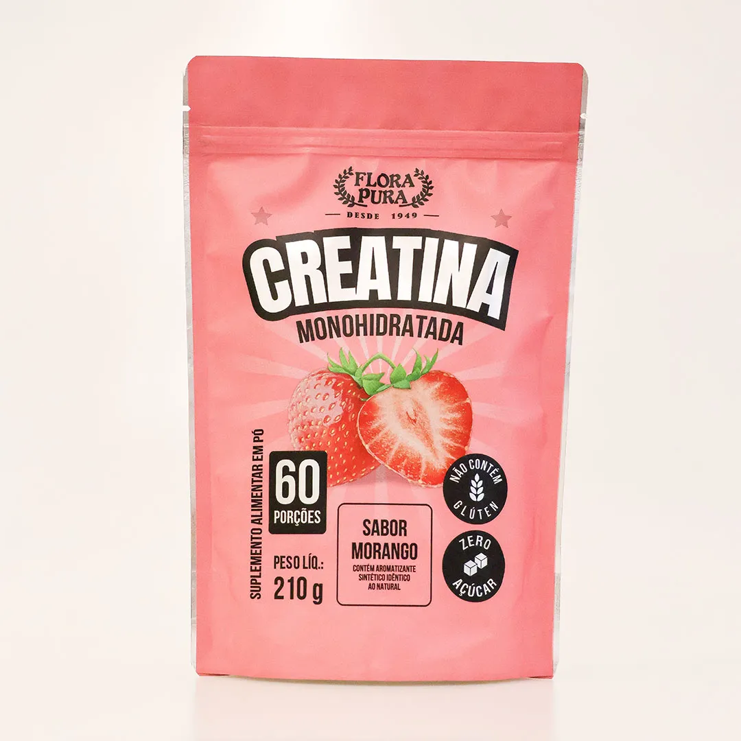 Creatina em sachê monohidratada de morango 210g