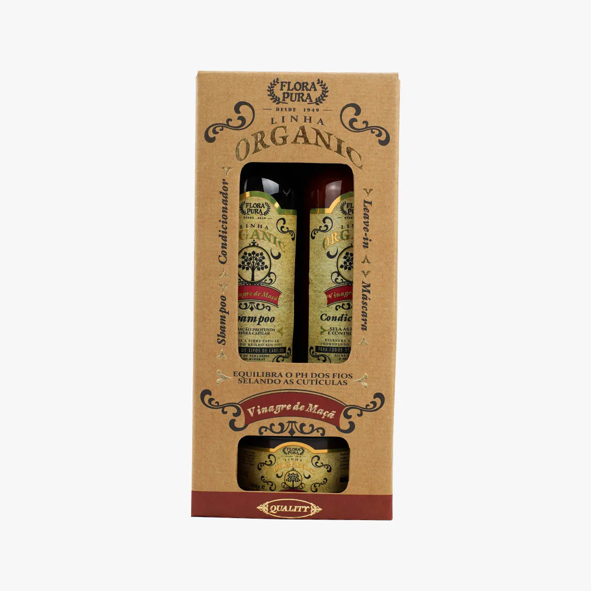 Kit Organic vinagre de maçã- Equilibra o PH dos fios