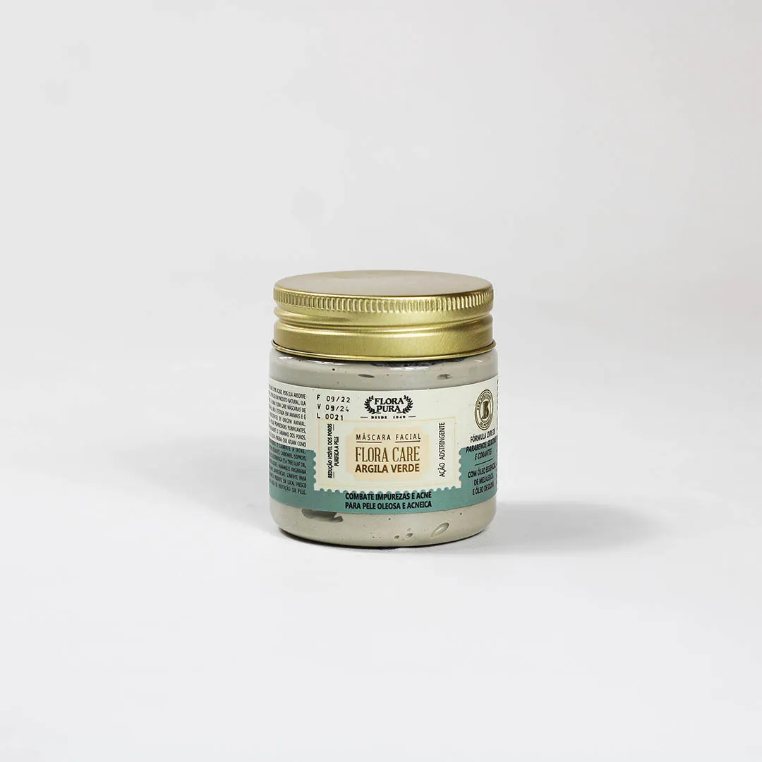 Máscara facial argila verde - Flora Care 180g
